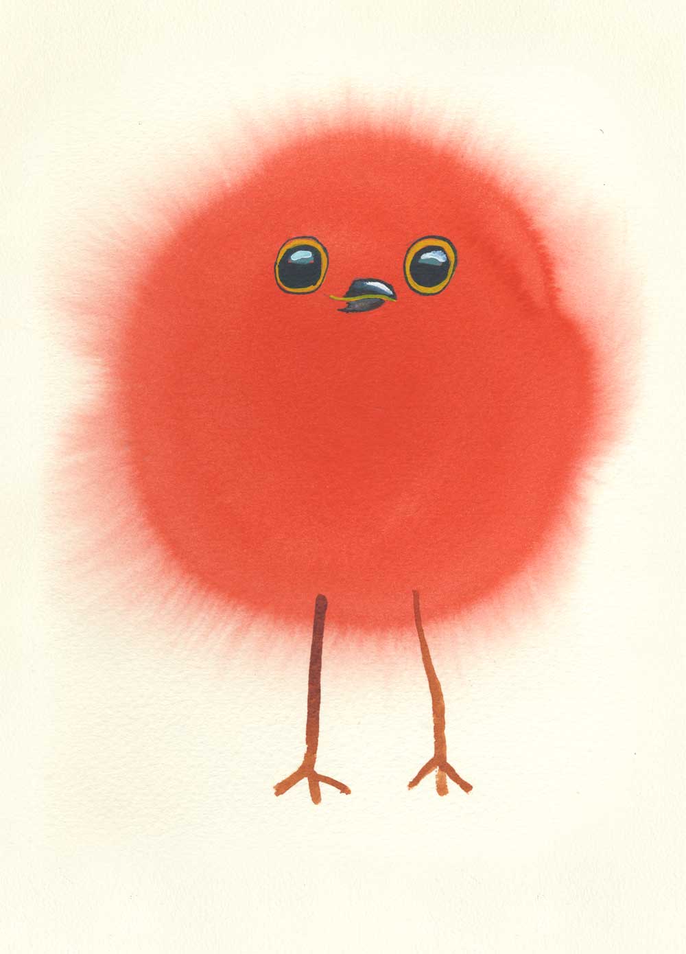 Robin Chick - Greetings Card - Colour Splash