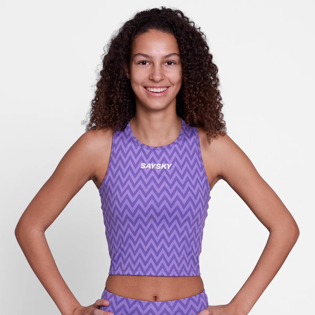 SAYSKY Zig Zag Combat Crop Top Women