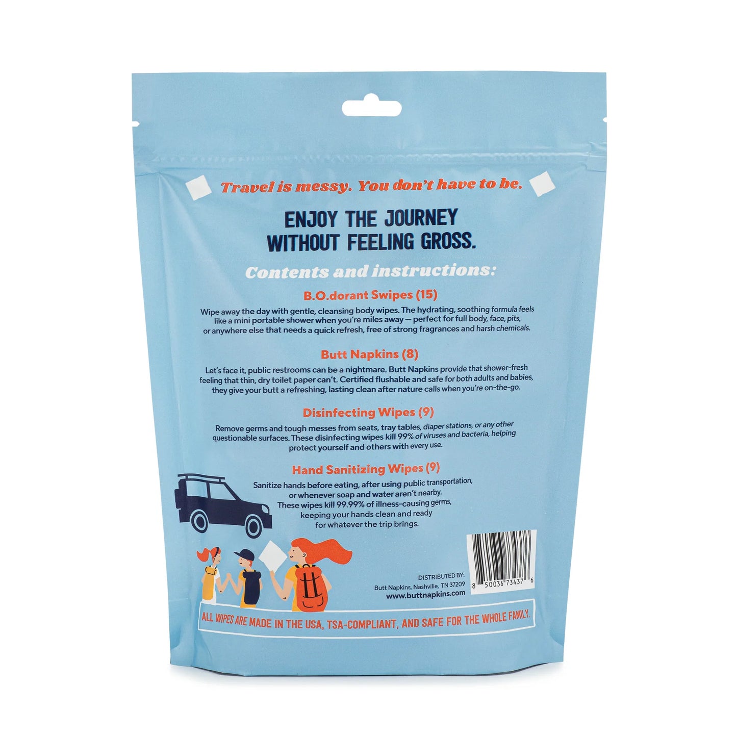 Butt Napkins Cleaned for Departure Kit