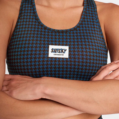 SaySky Houndstooth Combat Sports Bra Women