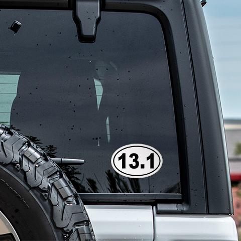 13.1 Half Marathon Oval Sticker Vinyl Decal: 5"