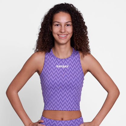 SAYSKY Zig Zag Combat Crop Top Women