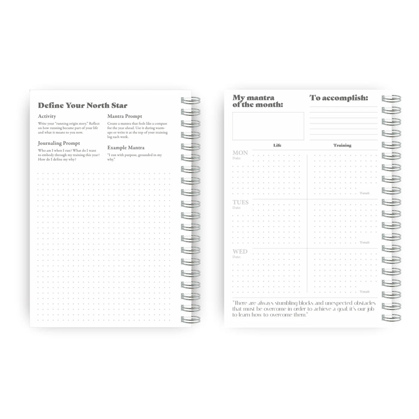 Wild Strides Paper Co Mantras in Motion Training Log + Planner