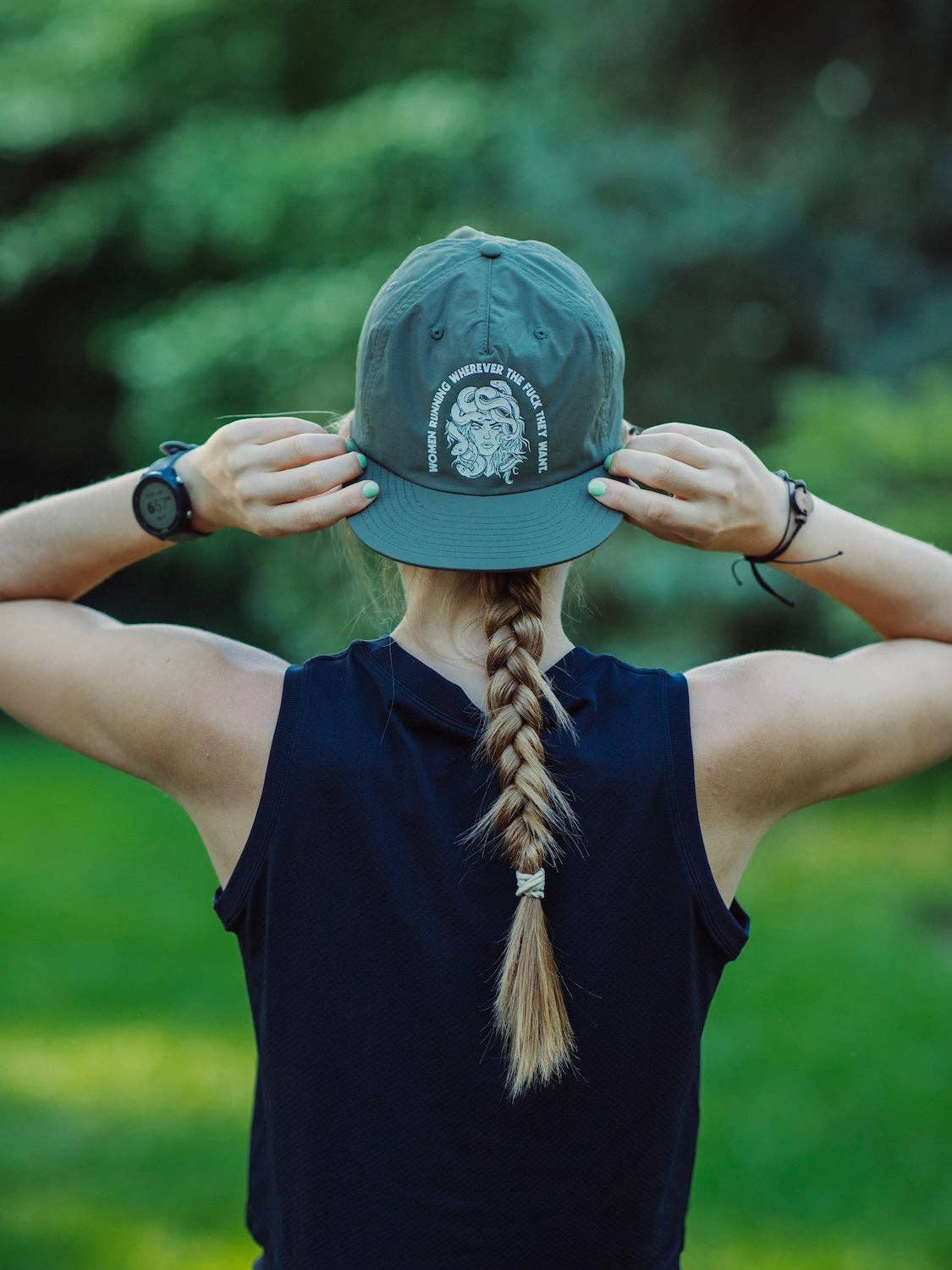 Women Running Wherever They Want Nylon Run Cap: Curse