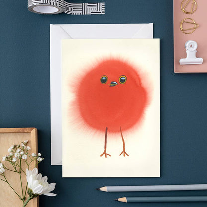 Robin Chick - Greetings Card - Colour Splash
