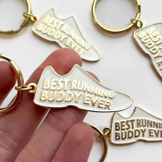 Keegsie Running Best Running Buddy Ever Enamel Keychain